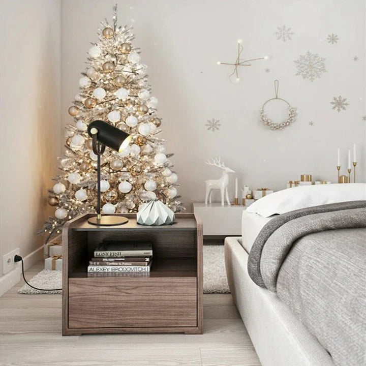 Elegante schwarze Metalllampe mit modernem Design, E27 LED-Fassung, perfekt für Innenbeleuchtung.
