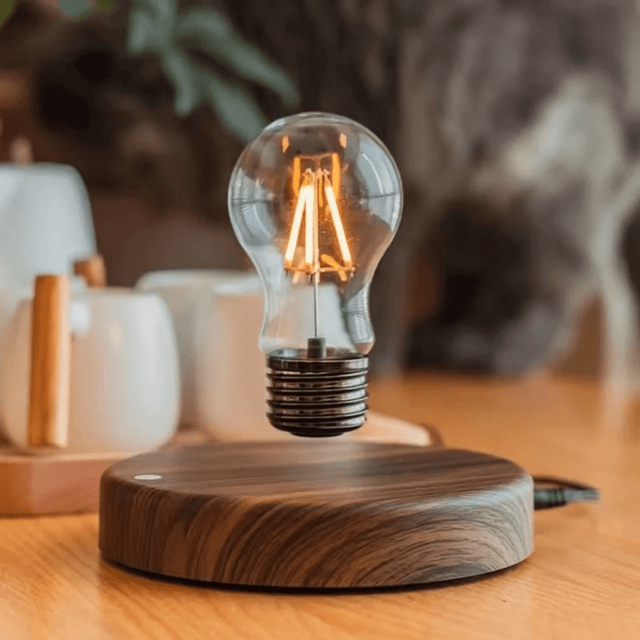 Moderne schwebende LED-Lampe mit innovativem Design und Touch-Steuerung für einzigartige Beleuchtung im Zuhause.
