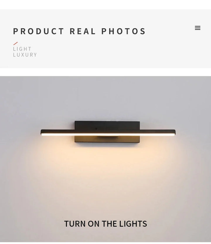 Detailaufnahme der modernen LED-Wandlampe, zeigt schlankes Design und flexiblen 330° Schwenkarm.