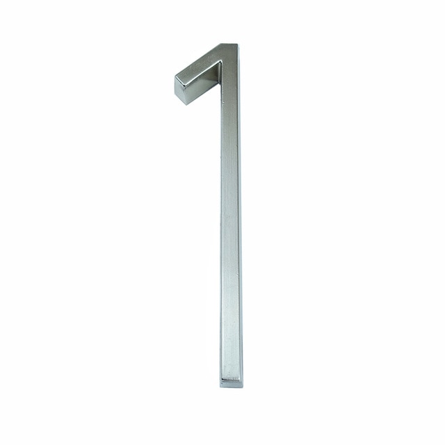 Silberne Hausnummer "5" mit Schatteneffekt, modernes Design, Blickfang für jeden Eingang.