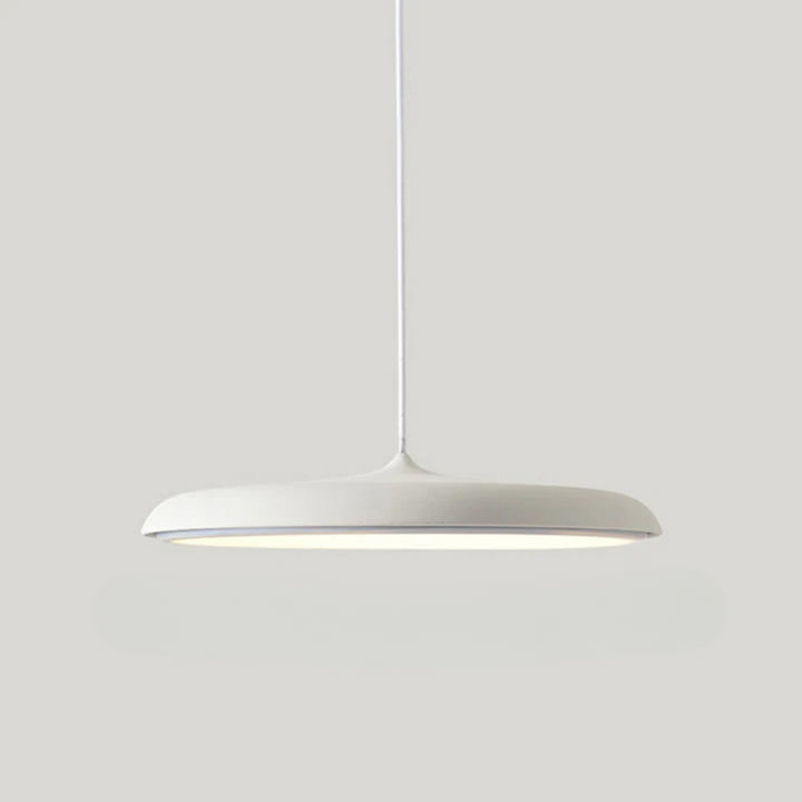 Minimalistische skandinavische Pendelleuchte aus Metall & Acryl, moderne LED Deckenlampe für Küche und Essbereich.