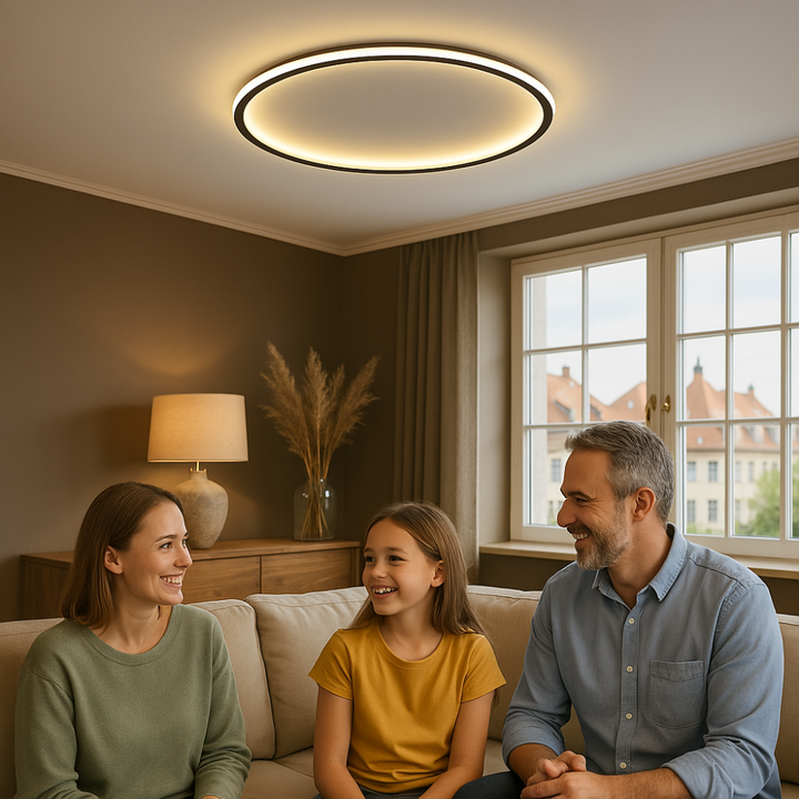 Minimalistische LED Deckenleuchte, skandinavisch, für eine stilvolle Flurbeleuchtung.