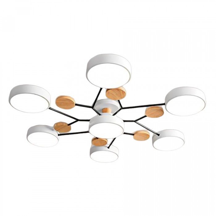 Moderne Esszimmerlampe: Skandinavische LED-Deckenleuchte, warmweiß, elegantes verzweigtes Design.
