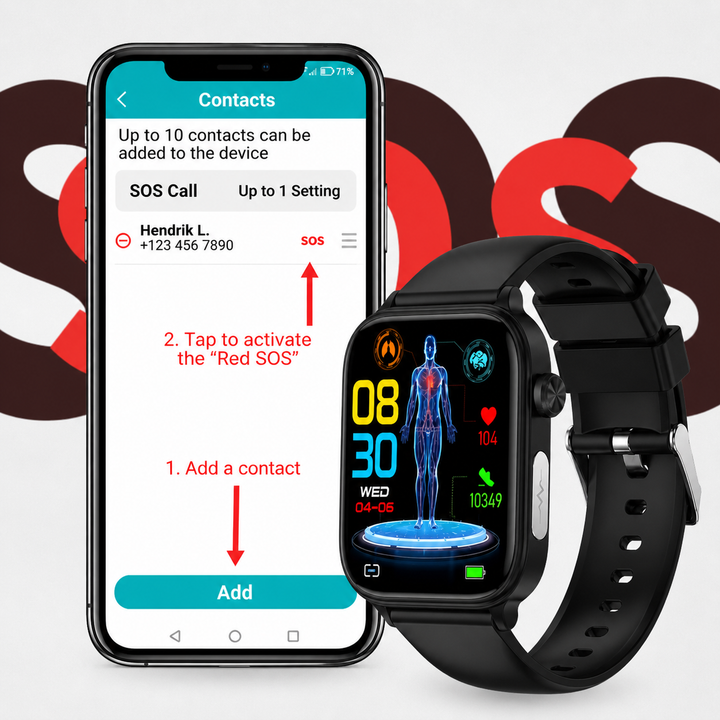 Smartwatch zeigt Aktivitätsdaten: Schritte, Kalorienverbrauch, als umfassender Aktivitätstracker.