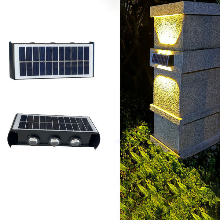 Robuste Solar-Gartenlampe, IP56, für jede Witterung, stilvolle Akzentbeleuchtung.