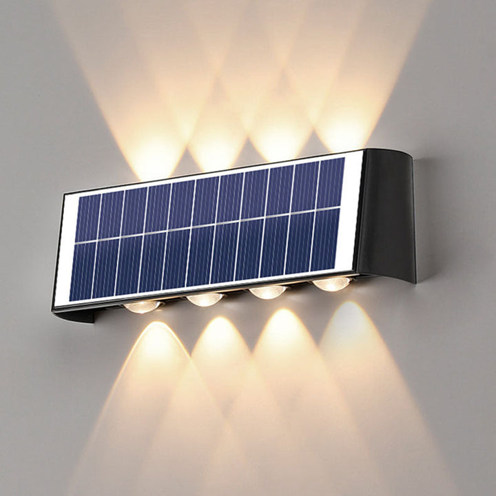 Wetterfeste Solar-Gartenbeleuchtung, LED, IP56, für dauerhaften Einsatz im Freien.