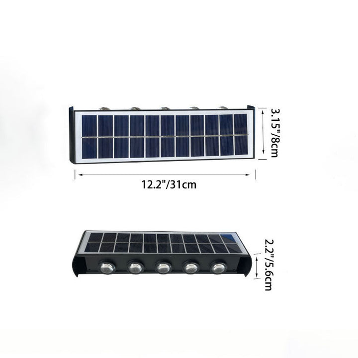 Moderne Solarleuchte für den Außenbereich, langlebige LED-Beleuchtung ohne Kabel.