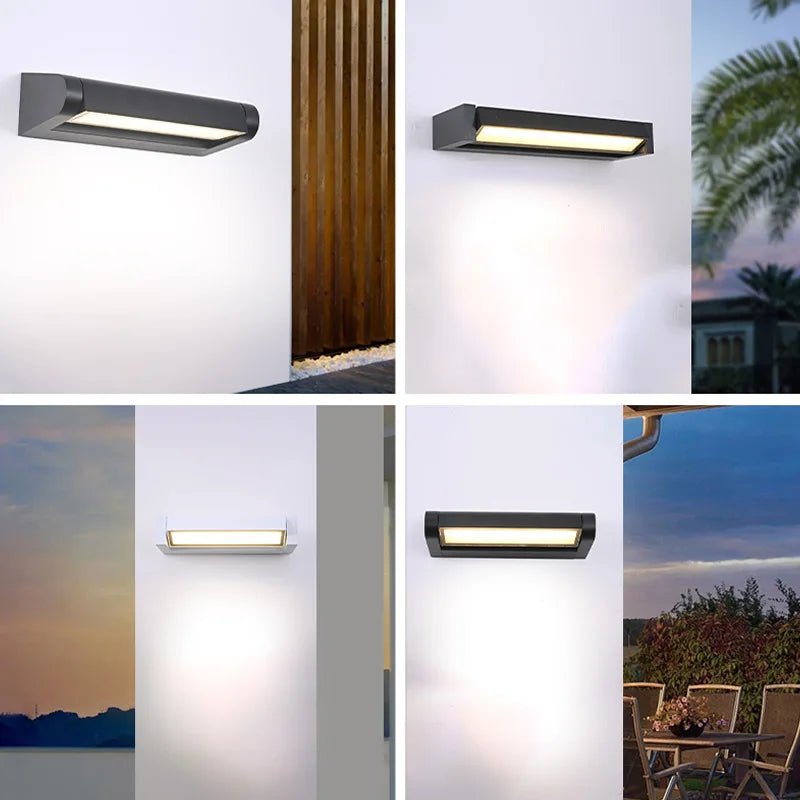 Energieeffiziente LED-Eingangsbeleuchtung, verstellbar und wasserdicht, für moderne Außenbereiche.