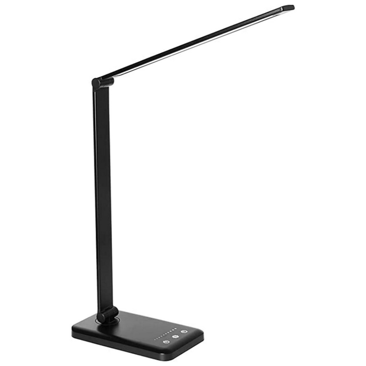 Praktische Schreibtischlampe mit integriertem USB-Ladeanschluss, dimmbar und verstellbar für Zuhause & Büro.