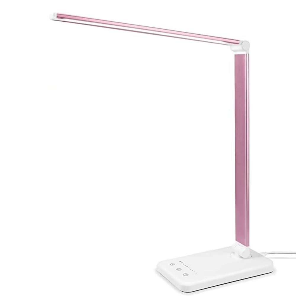 Dimmbare LED-Schreibtischlampe mit augenschonender Beleuchtung für lange Lernsitzungen oder konzentriertes Arbeiten.