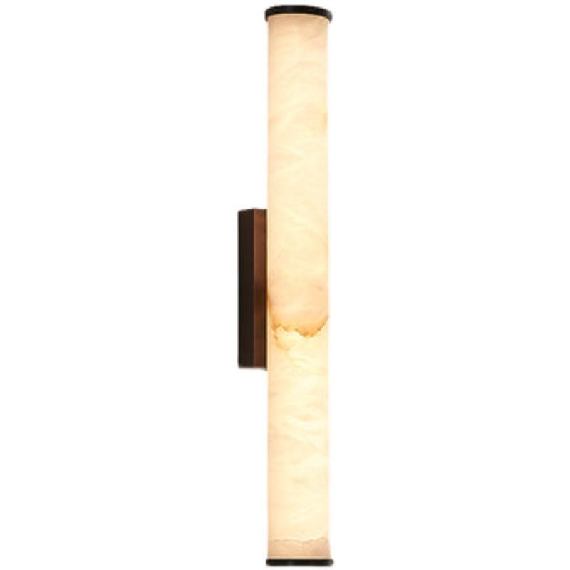 Stilvolle Wandlampe mit Marmor-Effekt und goldenen Akzenten, warmweißes LED für moderne Einrichtung.