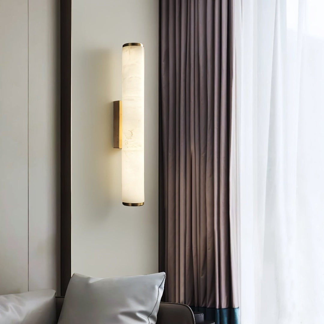 Futuristische LED-Wandlampe mit Marmor-Design und warmweißem Licht, modernes Statement für Ihr Zuhause.