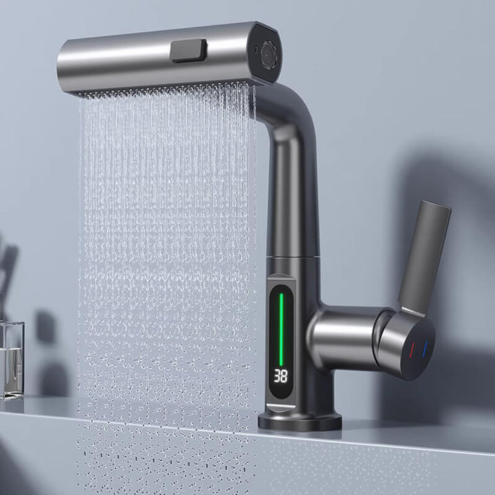 Energiesparender Design-Wasserhahn mit 360° Drehung & Ausziehfunktion für Spüle oder Bad.
