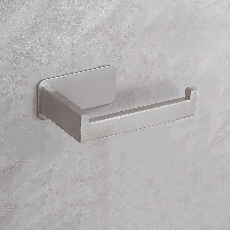 Montagefreier Klopapierhalter aus rostfreiem Edelstahl. Modernes WC-Zubehör für Badezimmer ohne Bohren.
