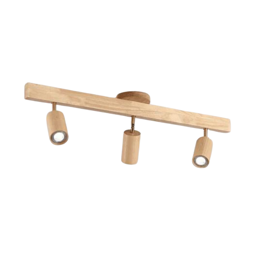 Natürlicher EcoLux Holz-Spot, verstellbar, harmonisiert mit moderner Innenbeleuchtung.