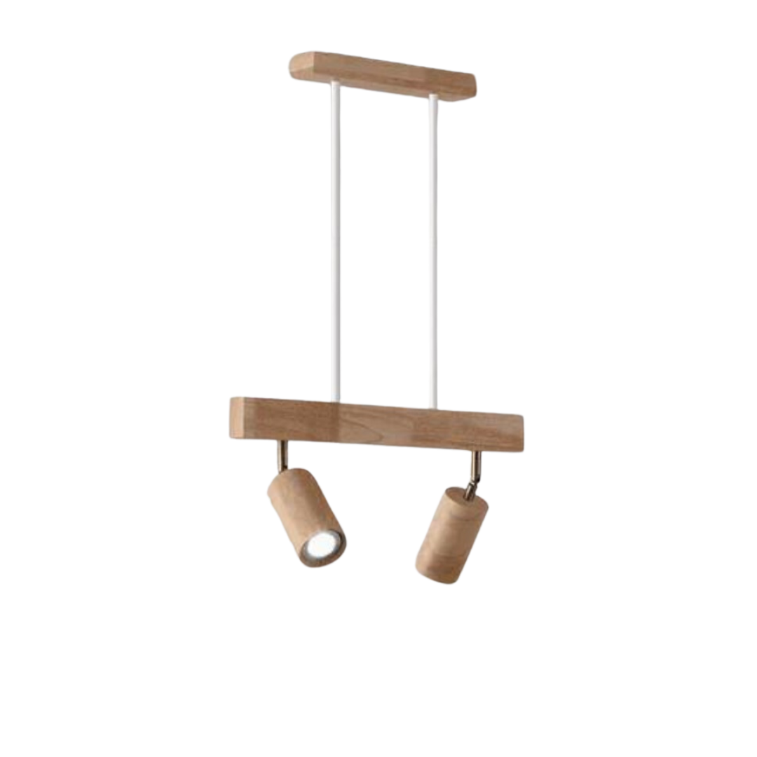EcoLux verstellbare Deckenlampe aus Holz, elegantes Design für moderne Wohnkonzepte.