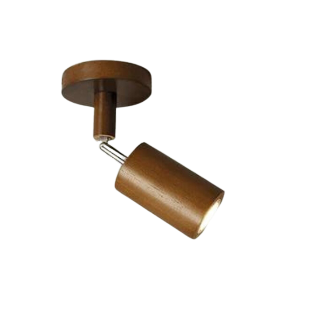EcoLux Deckenlampe aus Holz, verstellbare Spots, kreiert individuelle Lichtstimmungen.