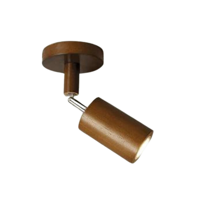 EcoLux Deckenlampe aus Holz, verstellbare Spots, kreiert individuelle Lichtstimmungen.