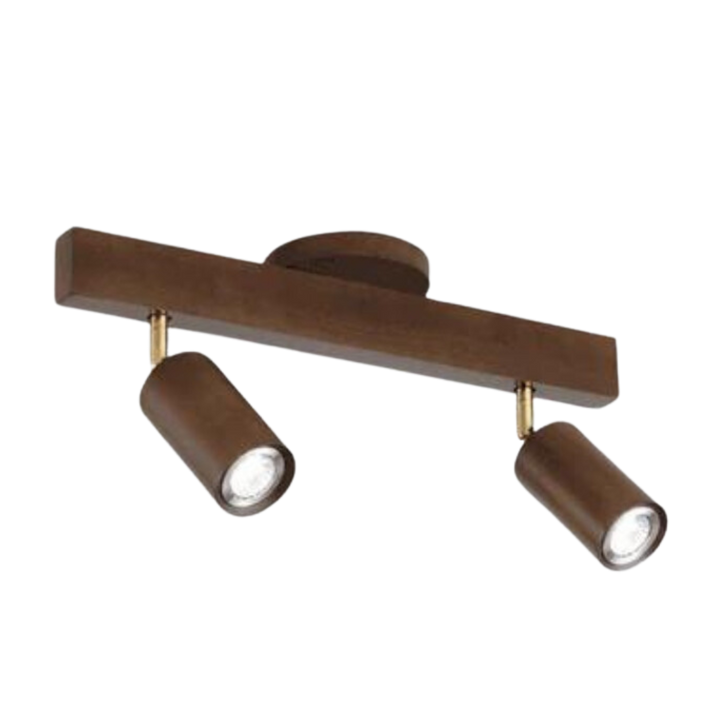 Natürlicher EcoLux Deckenstrahler aus Holz, warmes Licht für eine einladende Atmosphäre.