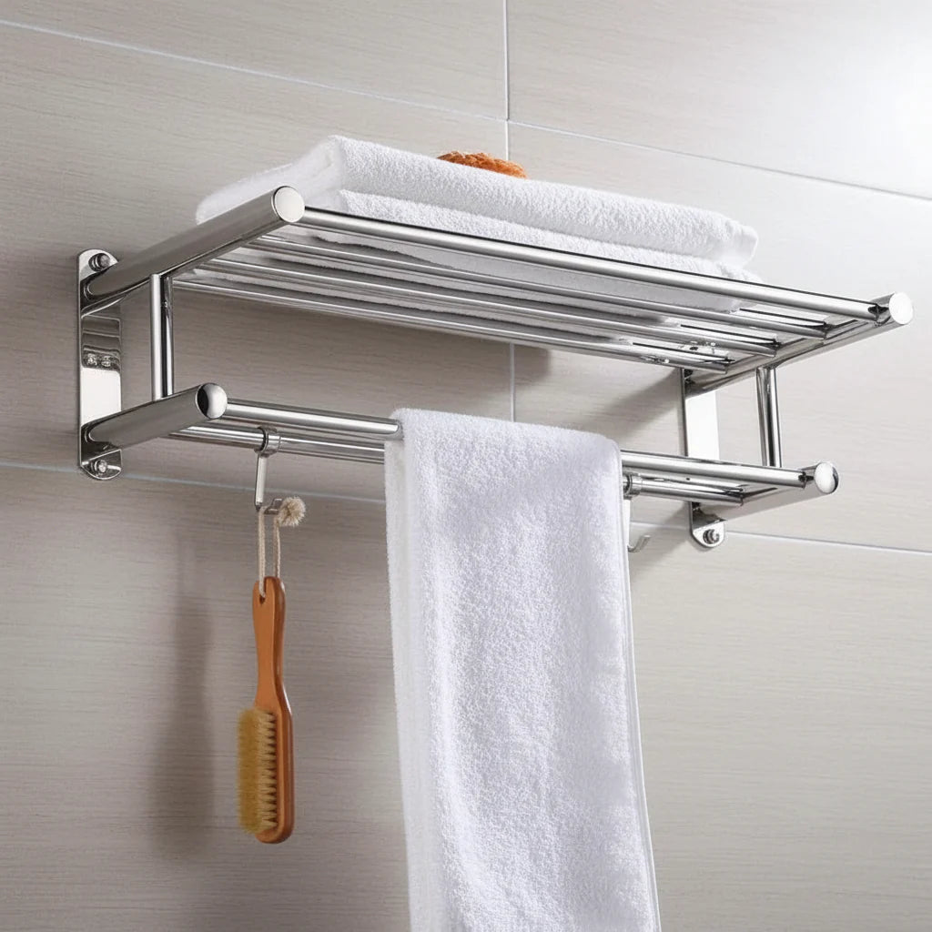 Platzsparender Handtuchhalter wandmontiert, idealer Organizer für Bad, Küche und Gäste-WC, schafft Ordnung.