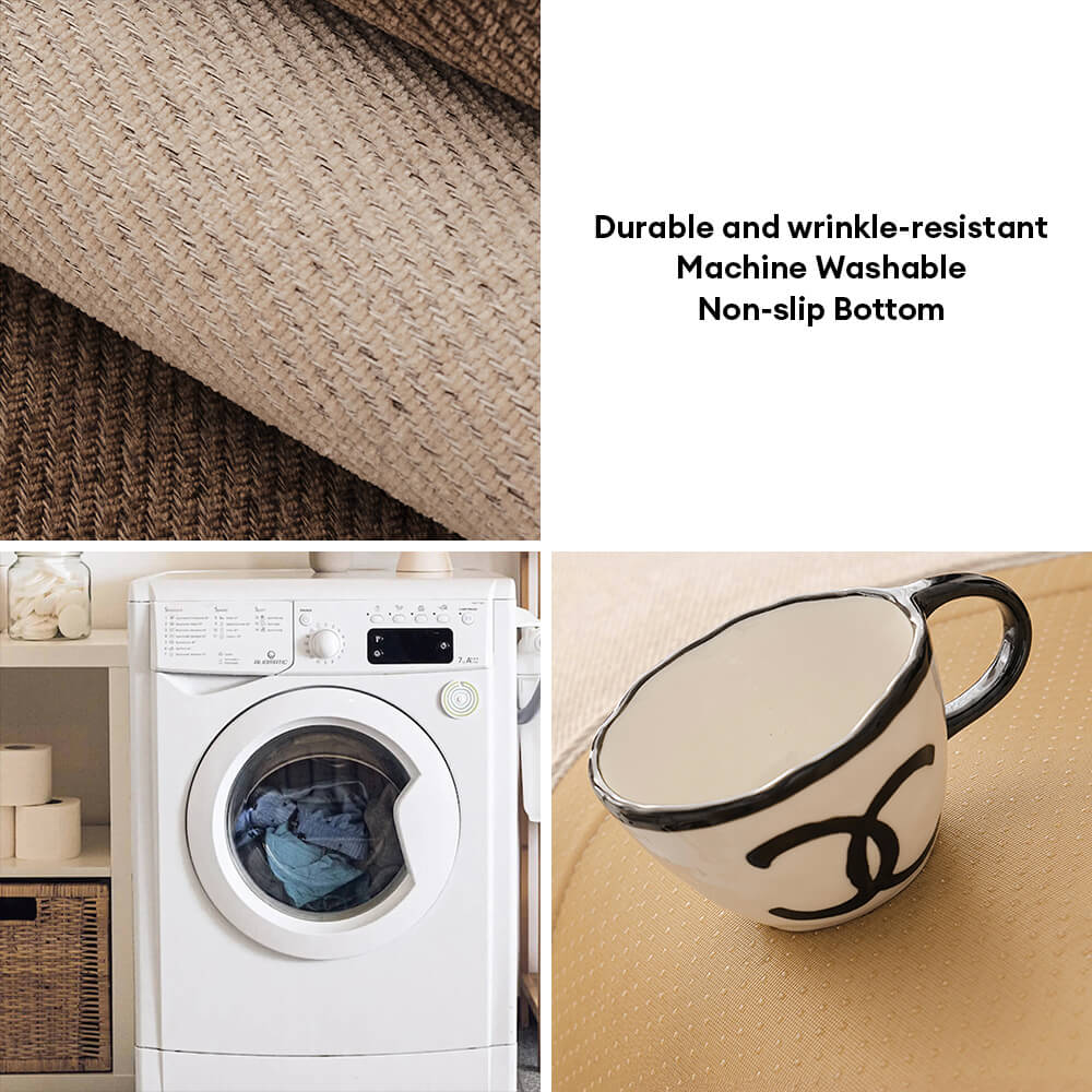 Eleganter Jacquard Sofabezug in Beige, rutschfest & waschbar, idealer Schutz für Polstermöbel.