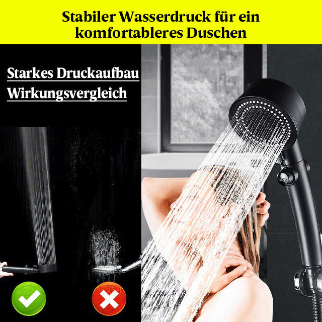Hochwertige Duschbrause mit 6 Strahlarten für ein entspannendes Wellness-Erlebnis im Badezimmer.