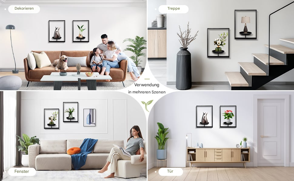 Funktionaler & stilvoller Wandblumenhalter aus Metall, schwarz; perfektes Design für jede Wand.