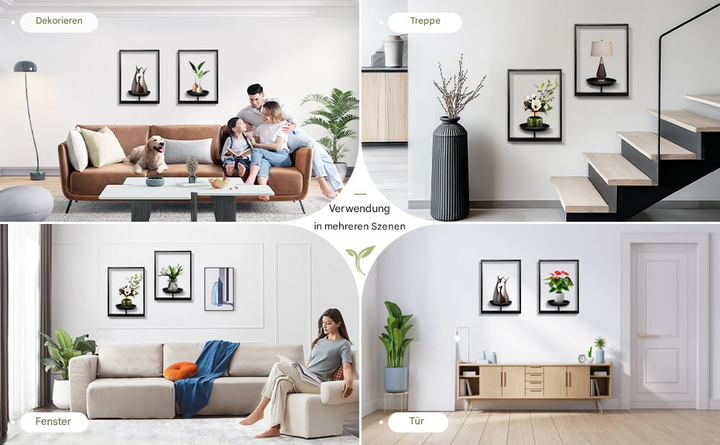 Funktionaler & stilvoller Wandblumenhalter aus Metall, schwarz; perfektes Design für jede Wand.