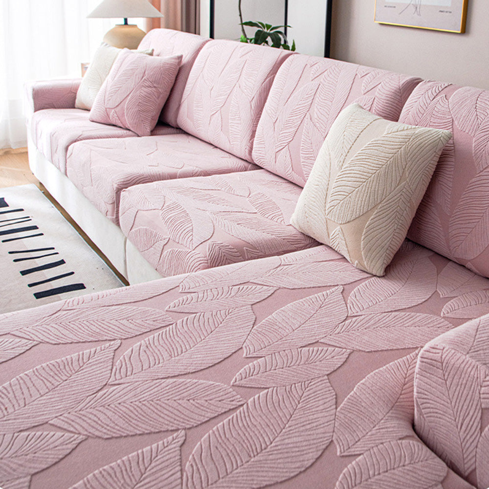 Robuster Sofaüberwurf mit Blätterdesign. Kratz- & wasserabweisend für langanhaltenden Möbel- & Couchschutz.