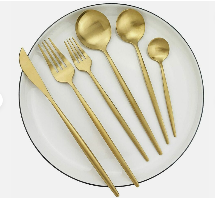 decwinner Besteck-Set aus mattem Edelstahl, minimalistisch. Macht jede Mahlzeit zu einem Genuss.