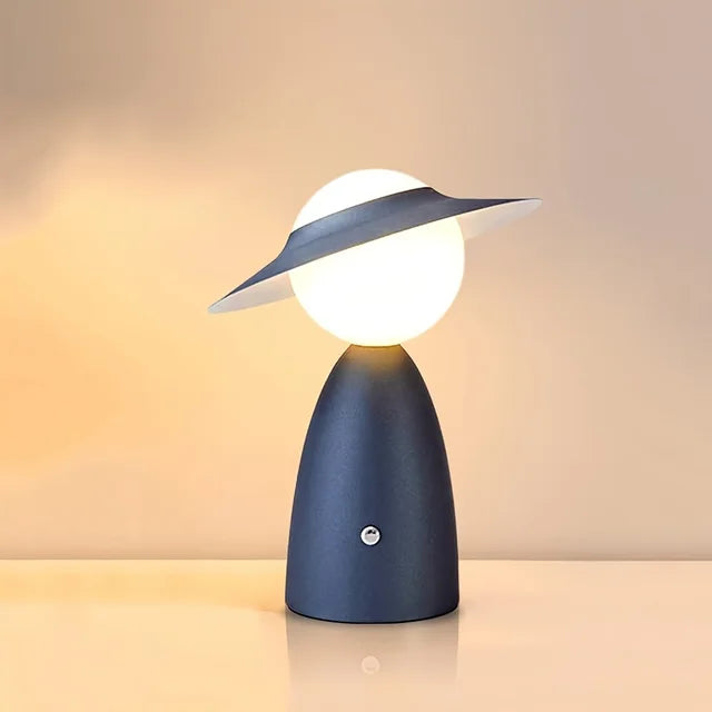Modernes LED Stimmungslicht für den Tisch, dimmbar, kabellos und mit praktischer Ladefunktion.