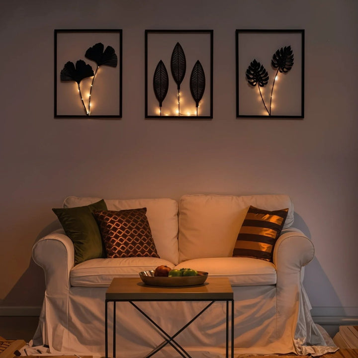 Dekoratives LED-Rahmenlampen-Set; farbwechselnde Wanddeko schafft gemütliche Raumbeleuchtung mit Ambiente.