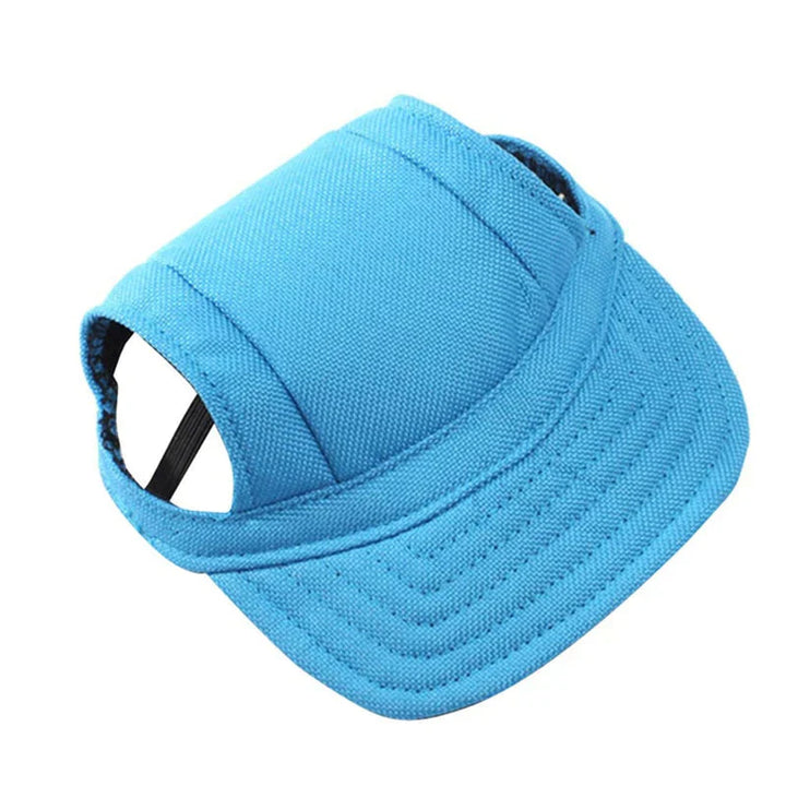 Klassische gestreifte Hunde-Cap, atmungsaktives Tieraccessoire mit Schirm, schützt vor Sonnenstrahlen.