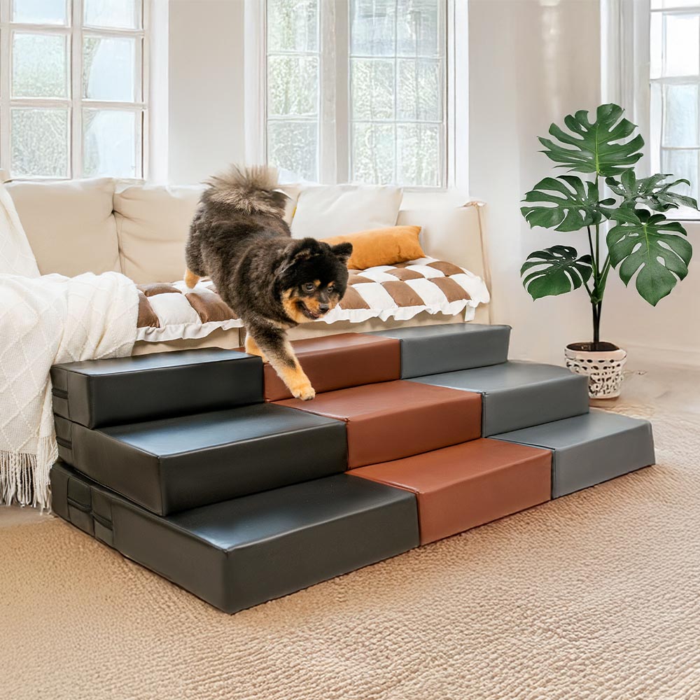 Altersgerechte Hundetreppe, wasserdicht. Modulares Design passt sich an verschiedene Höhen an.