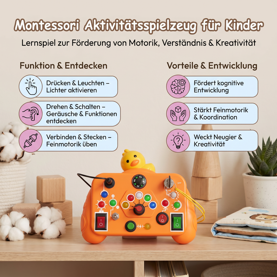 Pädagogisches Montessori Aktivitätsspielzeug für Babys & Kinder; regt Kreativität und fantasievolles Spielen an.