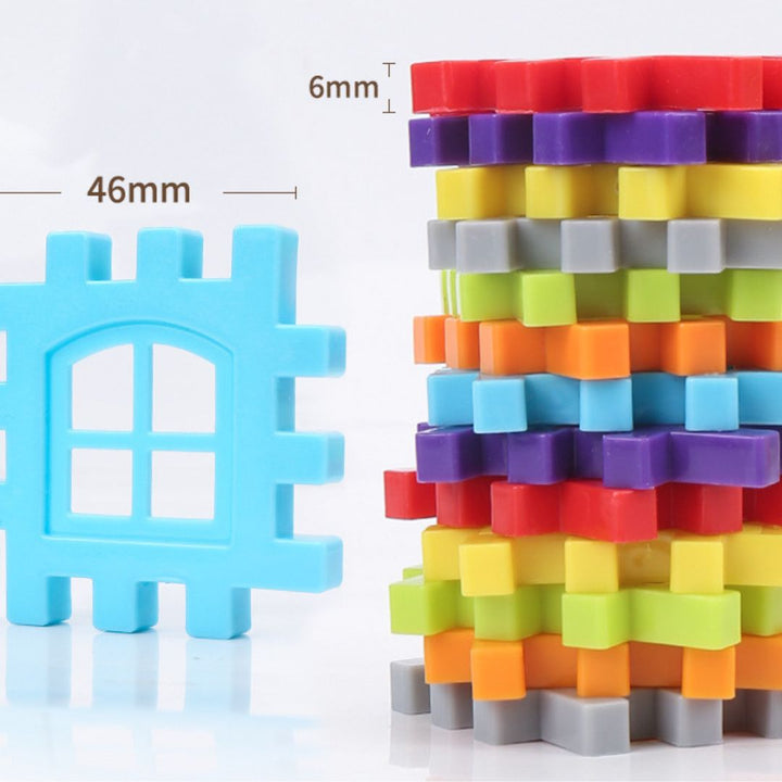 Montessori Fenster Bausteine Set: Ideales Holzspielzeug für kreative Kinder, fördert Entwicklung & Spielspaß.