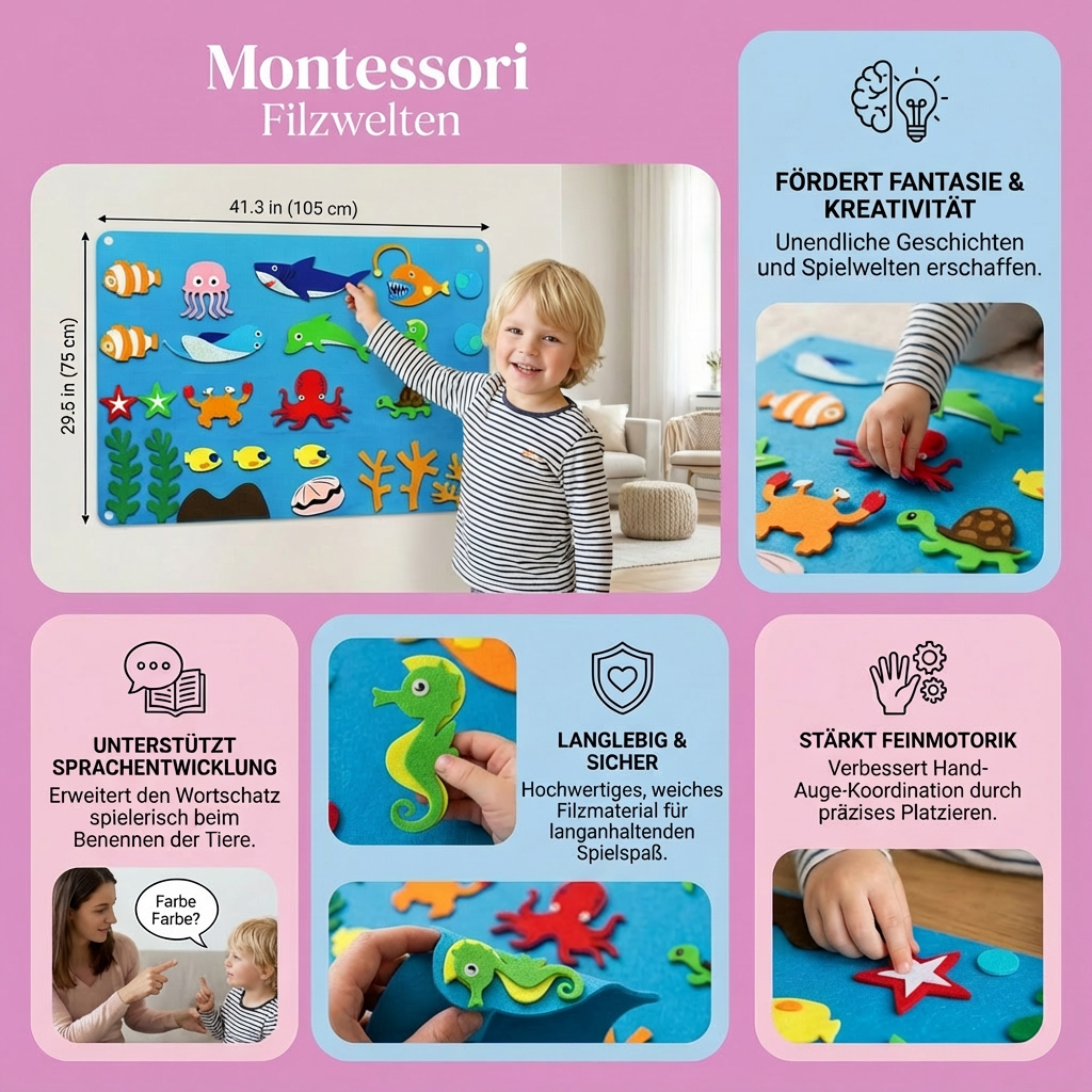 Galaxie Filzwelten Montessori Lernspielzeug, inspirierendes Spiel für Kreativität & Bildung.
