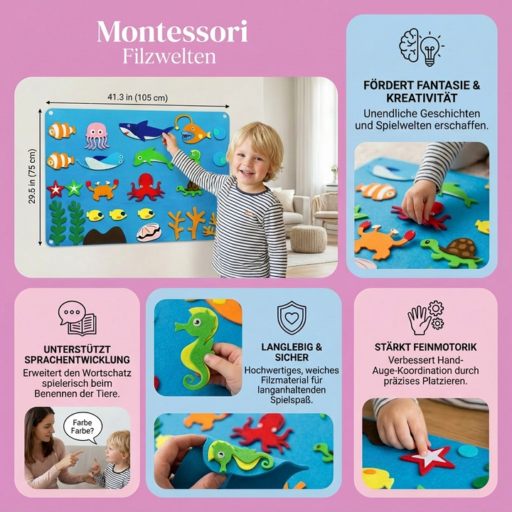 Galaxie Filzwelten Montessori Lernspielzeug, inspirierendes Spiel für Kreativität & Bildung.