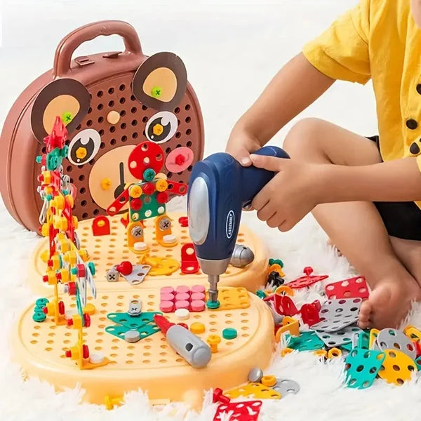 Montessori Kreativ-Spielzeugkiste: Lernspielzeug für Kinder, fördert Motorik, Bauen & Entwicklung.