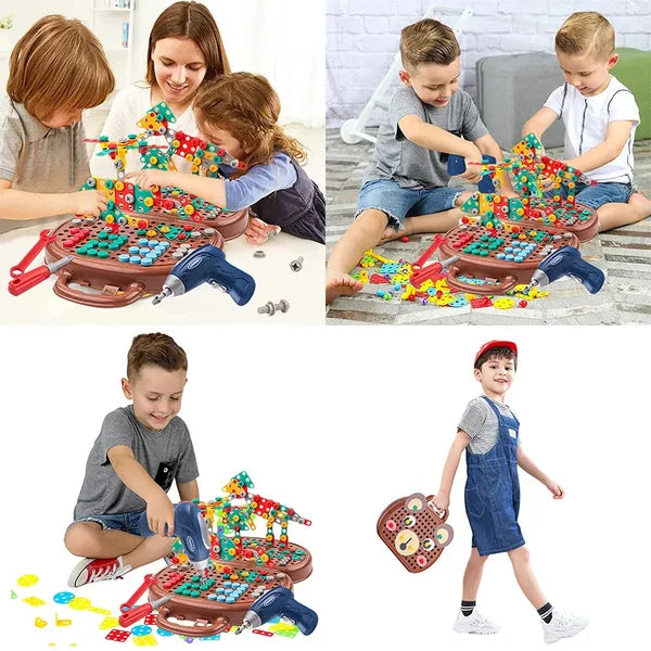 Montessori Geschenk für Kinder: Lernspielzeugkiste stärkt Kreativität, Motorik & Konstruktionsfähigkeit.