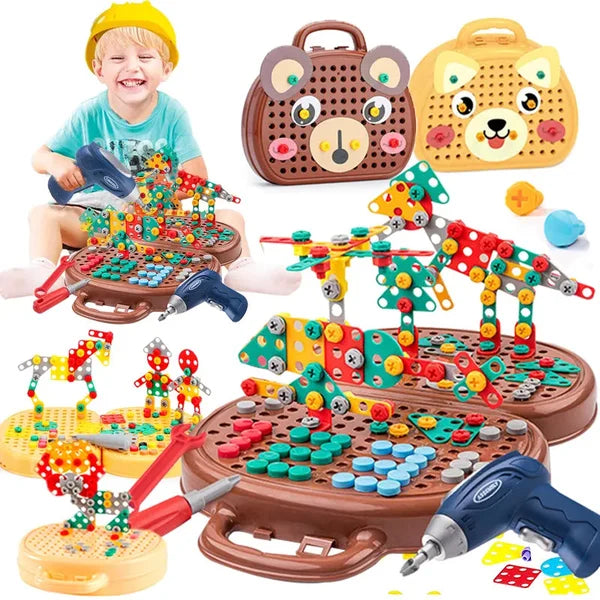 Kreativ-Spielzeugkiste Montessori: Lernspielzeug für Kinder zur Förderung von Motorik, Bauen & Fantasie.