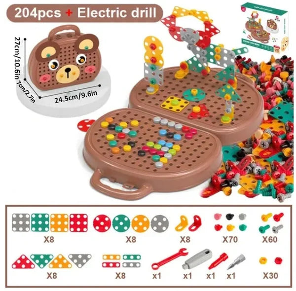 STEM Montessori Baukasten für Kinder: Fördert Konstruktion, logisches Denken & Feinmotorik.