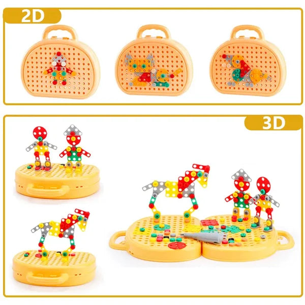 Pädagogisches Montessori Holzspielzeug: Kreativkiste für Kinder, ideal zur Entwicklung der Motorik.