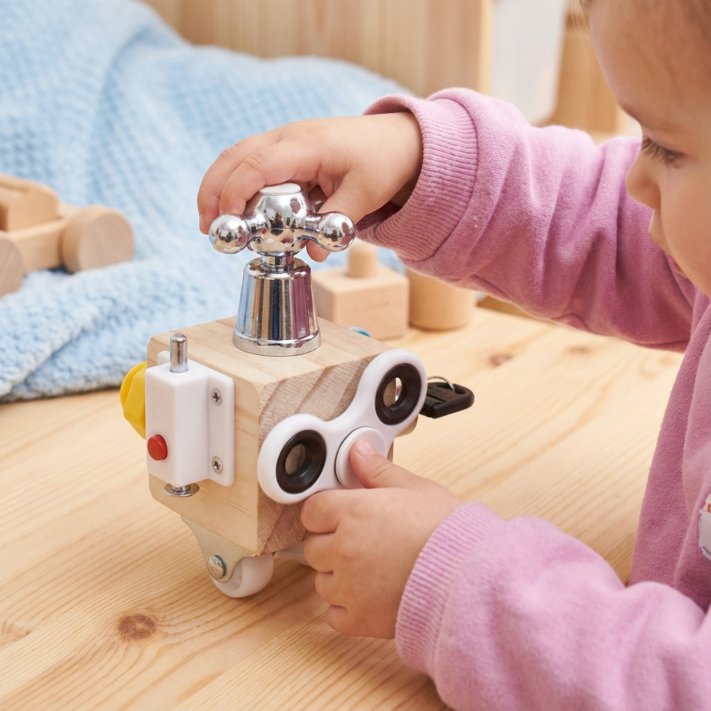 Pädagogischer Montessori Spielwürfel für Kleinkinder. Fördert Feinmotorik, Logik & Entwicklung durch spielerisches Lernen.