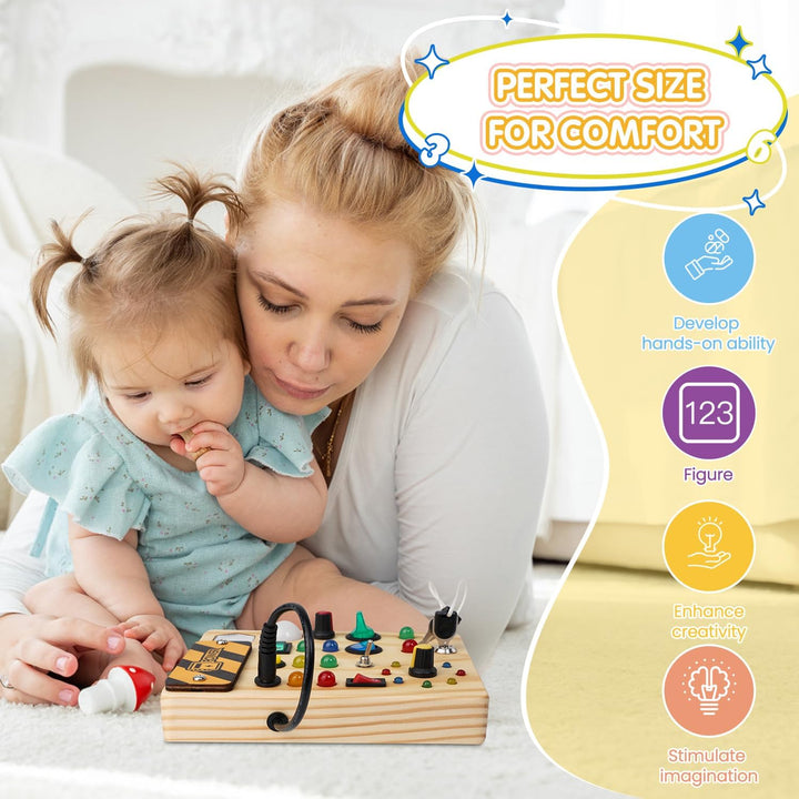 Pädagogisches Geschenk für Kinder: Montessori-Pinnwand mit LED-Beleuchtung, ideal zur Entwicklung von Kleinkindern.