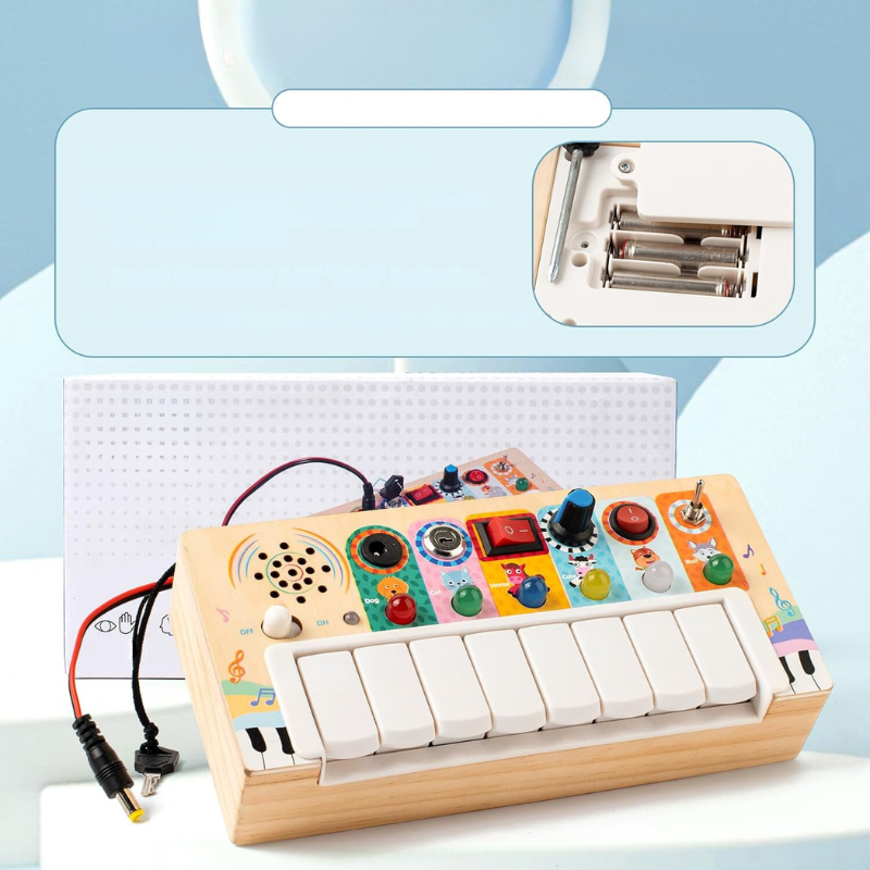 Detail des Montessori Spielsets: sensorisches Lernspielzeug für Babys zur Entwicklung von Hand-Augen-Koordination.