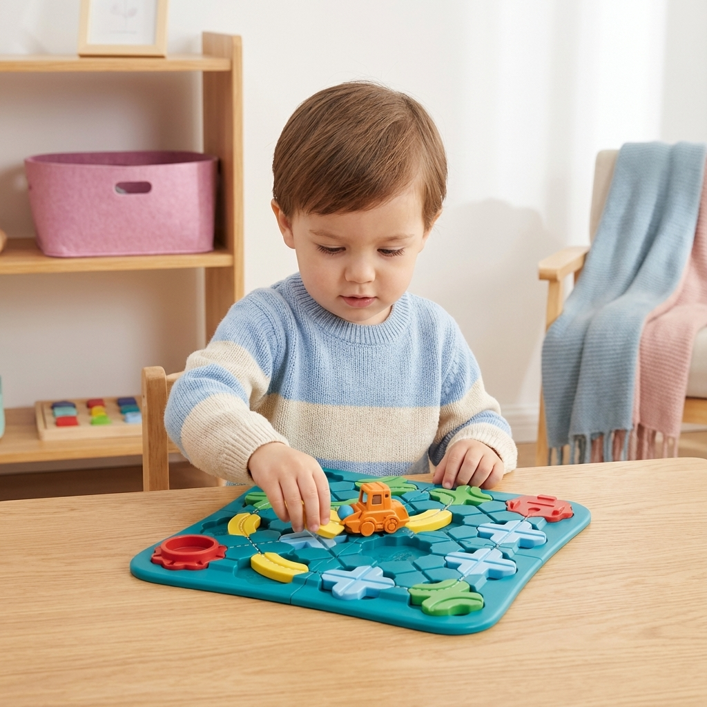 Montessori Straßenpuzzle für Kinder, fördert Feinmotorik, Kreativität & pädagogischen Lernspaß.
