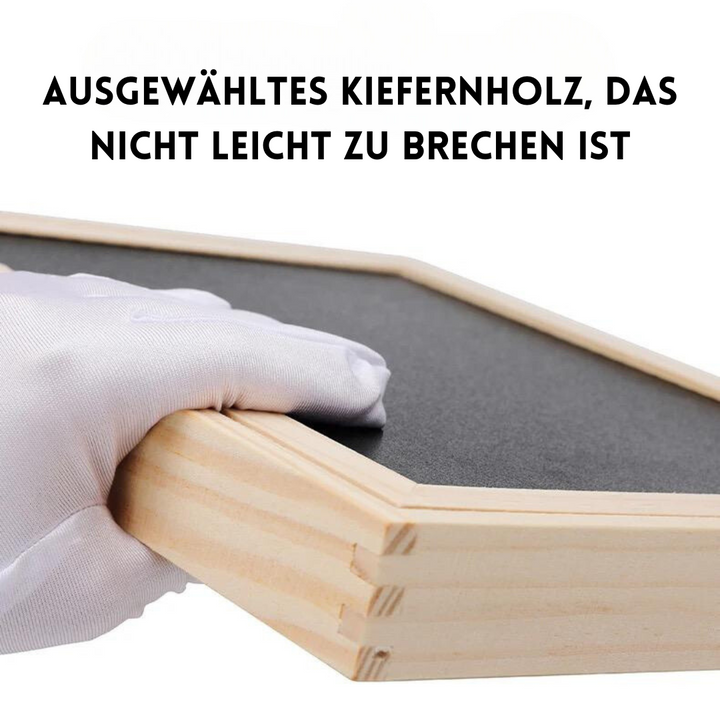Montessori Zeichentafel für Kinder, aus Holz. Doppelseitige Maltafel & Magnettafel. Ideal als Lernspielzeug.