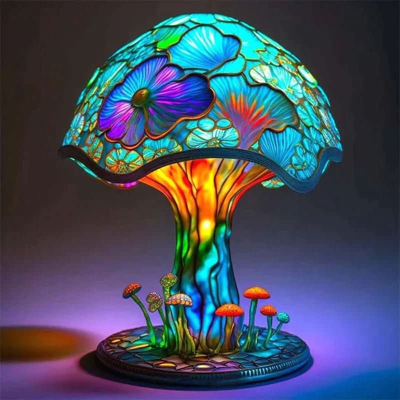 Mosaik Tischlampe mit sanftem Licht, ideal für Wohnzimmer & Schlafzimmer Ambiente.