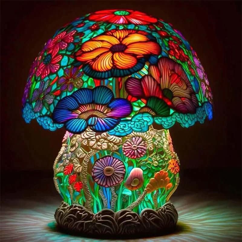 Sanft leuchtende Mosaiklampe für entspannendes Ambiente im Schlafzimmer; perfekte Geschenkidee.